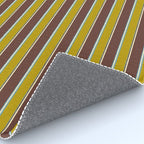 Eclectic Watercolor Paper Stripes Pattern Chartreuse Brown Blue Cream Rug Gallery Image 4