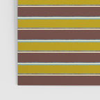 Eclectic Watercolor Paper Stripes Pattern Chartreuse Brown Blue Cream Poster Gallery Image 3