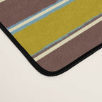 Eclectic Watercolor Paper Stripes Pattern Chartreuse Brown Blue Cream Desk Mat Gallery Image 4