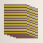 Eclectic Watercolor Paper Stripes Pattern Chartreuse Brown Blue Cream Wrapping Paper Gallery Image 3