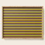Eclectic Watercolor Paper Stripes Pattern Chartreuse Brown Blue Cream Serving Tray Gallery Image 1