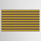 Eclectic Watercolor Paper Stripes Pattern Chartreuse Brown Blue Cream Tablecloth Gallery Image 2