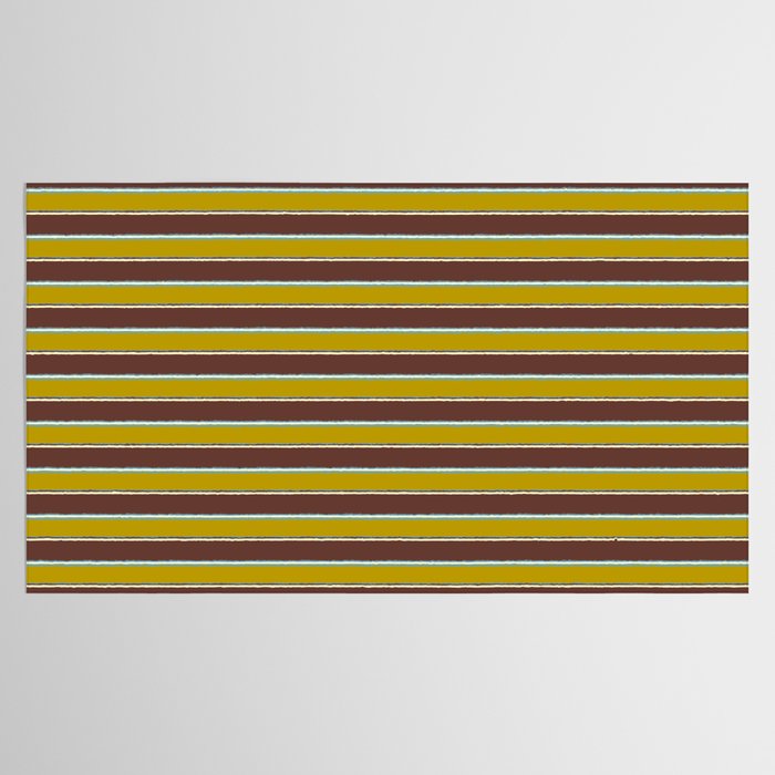 Eclectic Watercolor Paper Stripes Pattern Chartreuse Brown Blue Cream Tablecloth Gallery Image 2