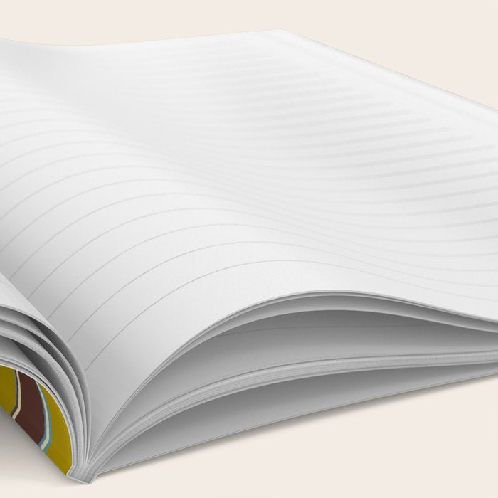 Eclectic Watercolor Paper Stripes Pattern Chartreuse Brown Blue Cream Notebook Gallery Image 2