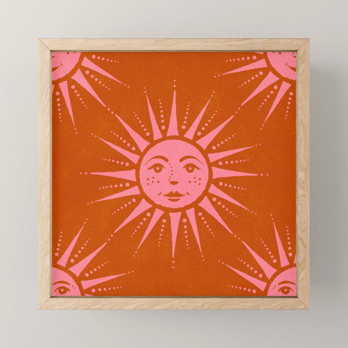 Freckled Suns - pink and rust Mini Art Print Gallery Image 1