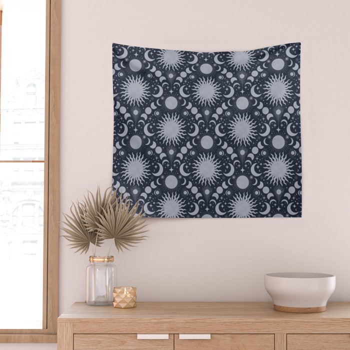 Tarot Celestial Indigo Wall Tapestry Gallery Image 2