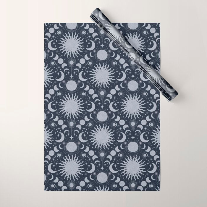 Tarot Celestial Indigo Wrapping Paper Gallery Image 1