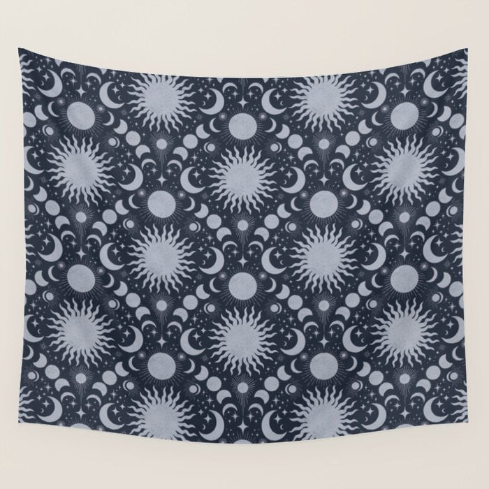 Tarot Celestial Indigo Wall Tapestry Gallery Image 4