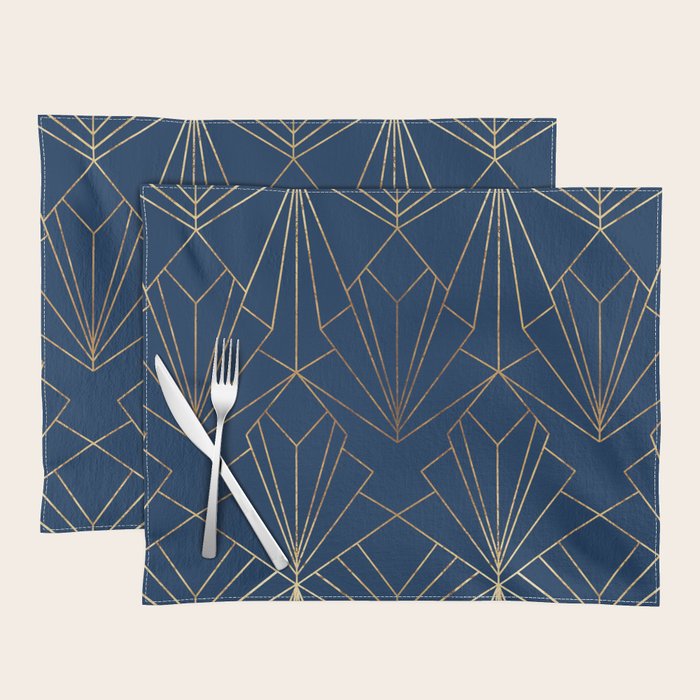 Navy Blue Art Deco - Large Scale Placemat Gallery Image 1