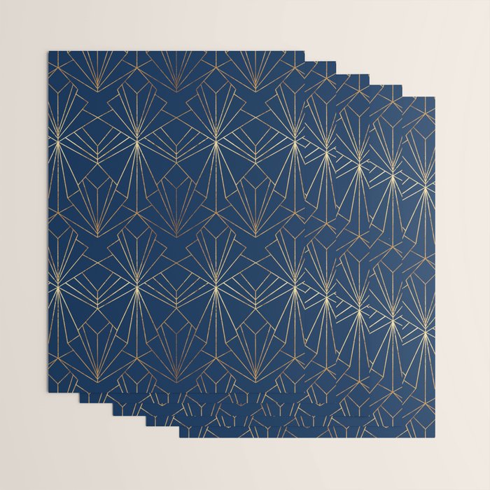 Navy Blue Art Deco - Large Scale Wrapping Paper Gallery Image 3