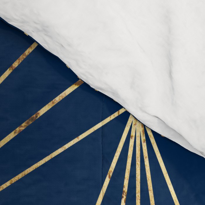 Navy Blue Art Deco - Large Scale Comforter Gallery Image 4