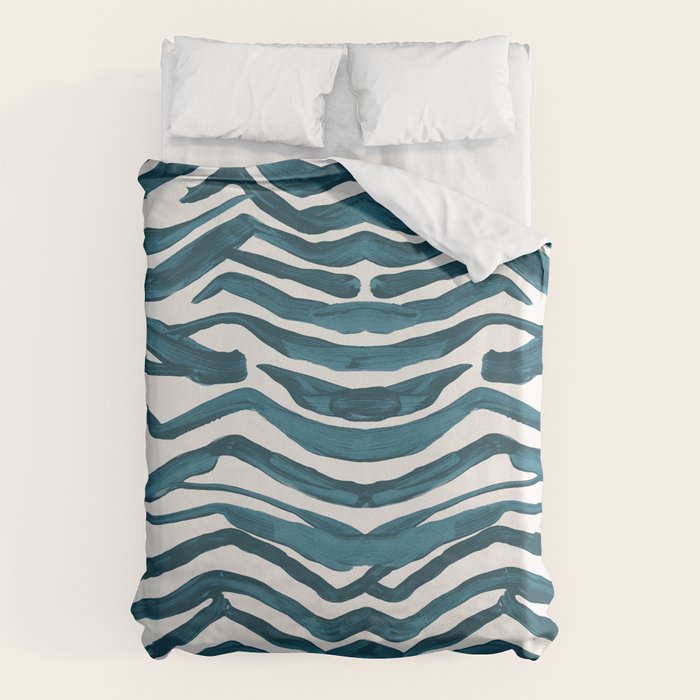 Zebra Print - Teal Palette Duvet Cover Gallery Image 6