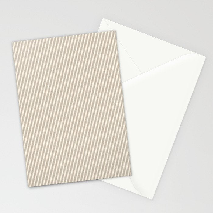 linen textured stripes - sand Stationery Card Gallery Image 2