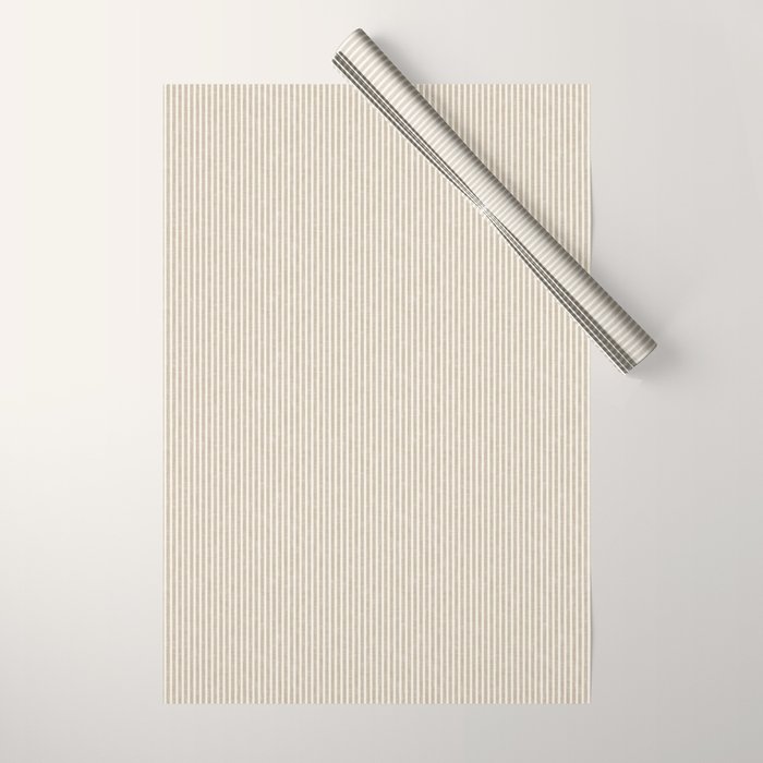 linen textured stripes - sand Wrapping Paper Gallery Image 1
