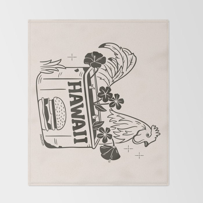 HAWAII (In Cream) Throw Blanket Gallery Image 2
