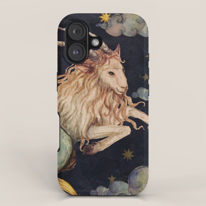 Capricorn Zodiac Sign Vintage Astrology Art iPhone Case Gallery Image 1