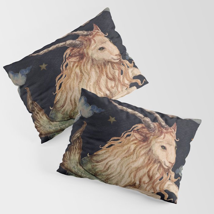 Capricorn Zodiac Sign Vintage Astrology Art Pillow Sham Gallery Image 3