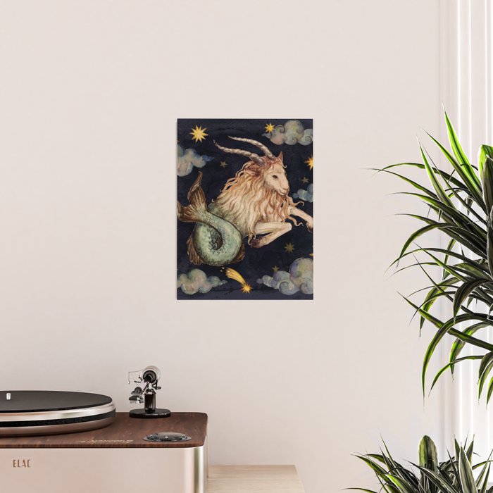 Capricorn Zodiac Sign Vintage Astrology Art Poster Gallery Image 2