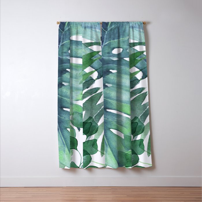 Tropical  Leaves Window Curtain Gallery Image 3