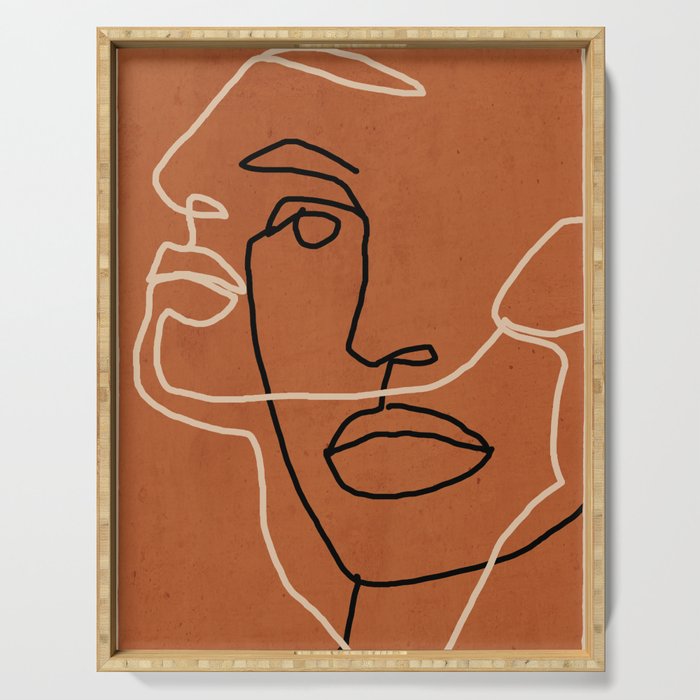 Abstract Face 6/3 Serving Tray Gallery Image 1
