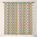Checkered Multicolor Pattern XXXVI Colorful Summer Window Curtain Gallery Image 5