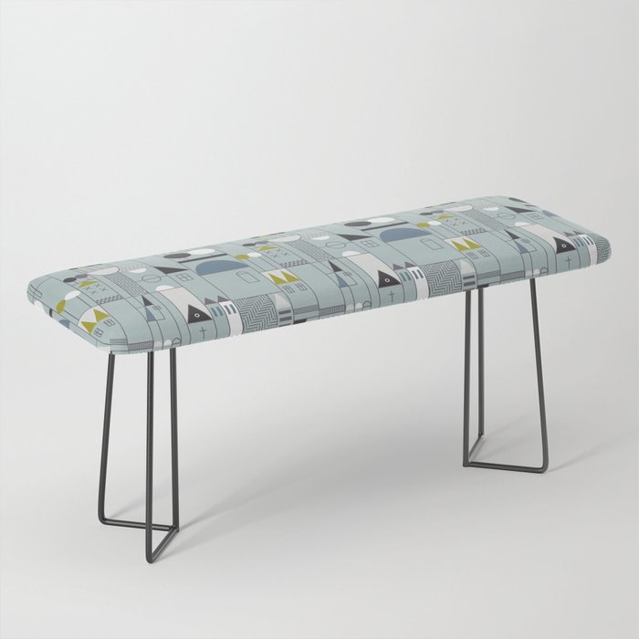 City life blocks blue teal Bench Gallery Image 1