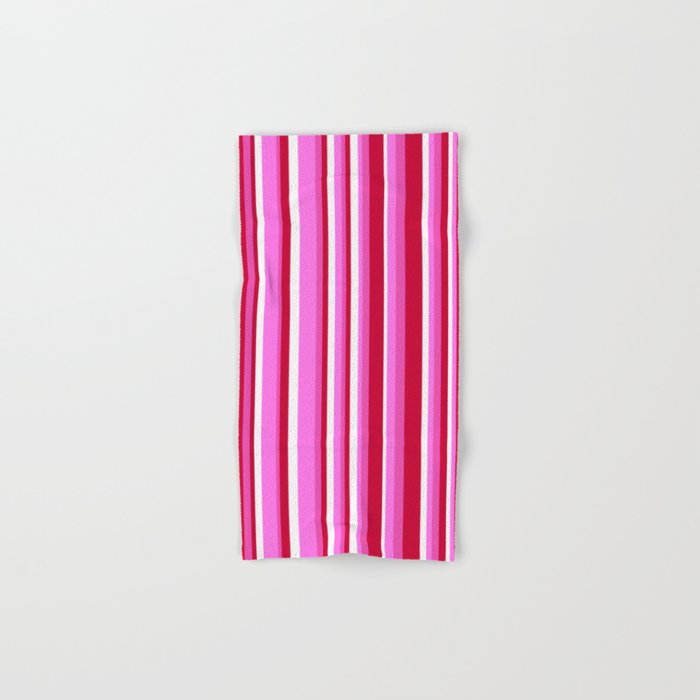 Classic Stripes XVII - Y2K Pink and Red Bath Towel Gallery Image 1
