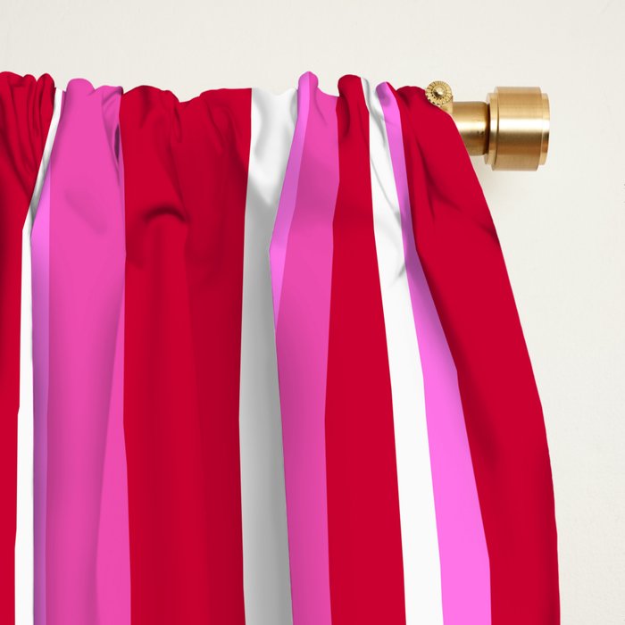 Classic Stripes XVII - Y2K Pink and Red Window Curtain Gallery Image 2