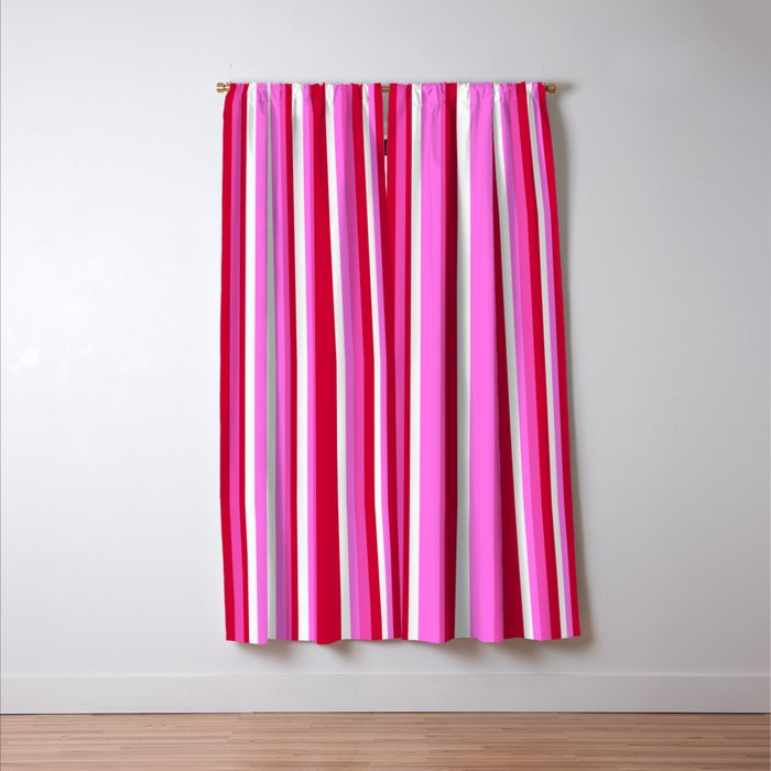 Classic Stripes XVII - Y2K Pink and Red Window Curtain Gallery Image 3