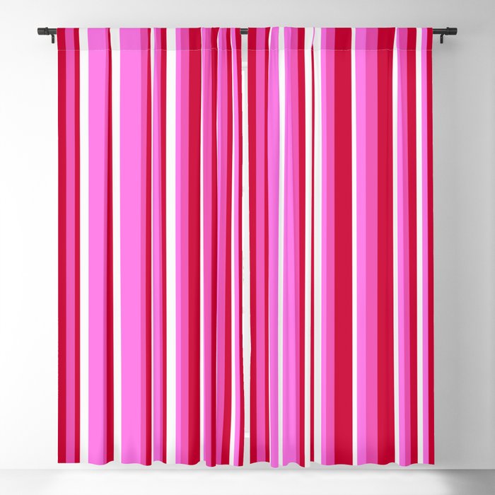 Classic Stripes XVII - Y2K Pink and Red Window Curtain Gallery Image 1