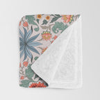  Victorian Botanicals - Carnation in Red and Blue Throw Blanket Gallery Image 3