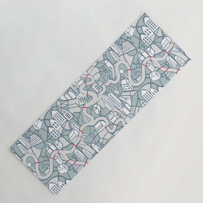 ma ville mon amour; City life collection blue teal  Yoga Mat Gallery Image 1