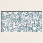 ma ville mon amour; City life collection blue teal  Desk Mat Gallery Image 3