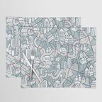 ma ville mon amour; City life collection blue teal  Placemat Gallery Image 1