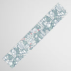 ma ville mon amour; City life collection blue teal  Table Runner Gallery Image 3