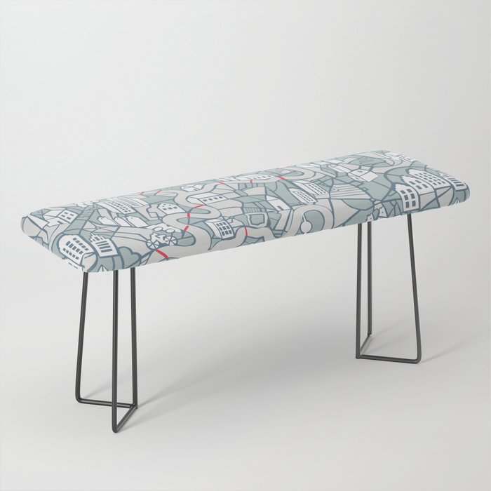 ma ville mon amour; City life collection blue teal  Bench Gallery Image 1