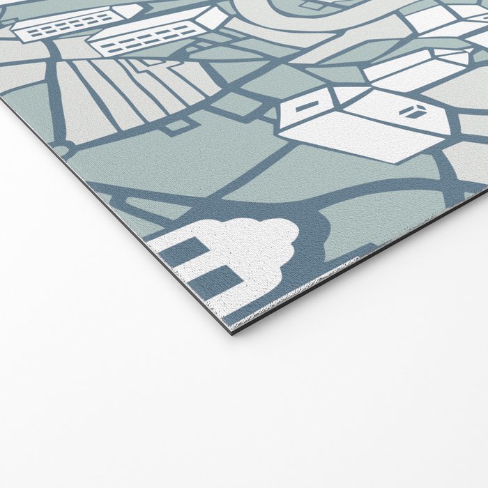 ma ville mon amour; City life collection blue teal  Welcome Mat Gallery Image 2