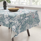 ma ville mon amour; City life collection blue teal  Tablecloth Gallery Image 3