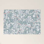 ma ville mon amour; City life collection blue teal  Welcome Mat Gallery Image 1