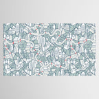 ma ville mon amour; City life collection blue teal  Tablecloth Gallery Image 2