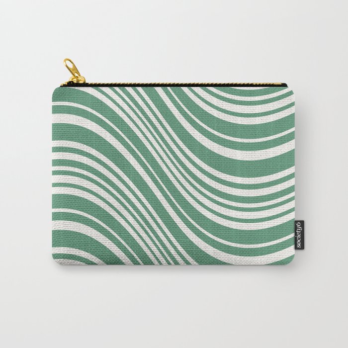 Wavy Stripes XXXIX - Kelly Green Carry All Pouch Gallery Image 1