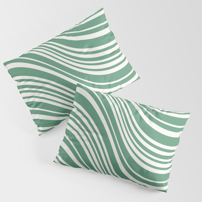 Wavy Stripes XXXIX - Kelly Green Pillow Sham Gallery Image 3
