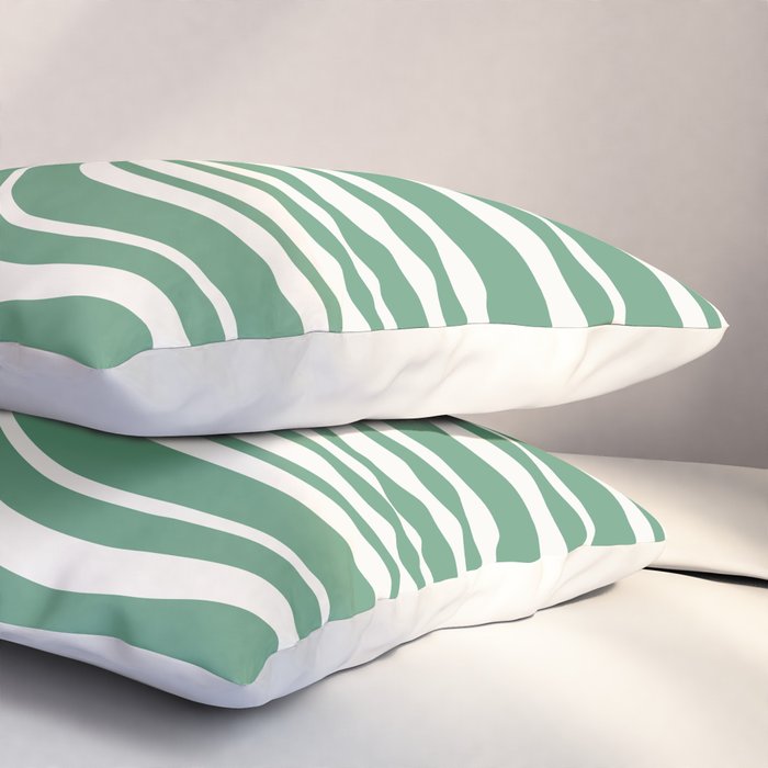 Wavy Stripes XXXIX - Kelly Green Pillow Sham Gallery Image 3