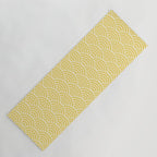 Japanese Waves Pattern Yellow Yoga Mat Gallery Image 1