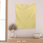 Japanese Waves Pattern Yellow Wall Tapestry Gallery Image 2