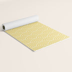 Japanese Waves Pattern Yellow Yoga Mat Gallery Image 2