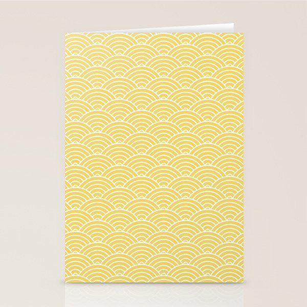 Japanese Waves Pattern Yellow Stationery Card Gallery Image 1