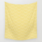 Japanese Waves Pattern Yellow Wall Tapestry Gallery Image 4