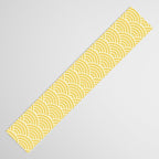 Japanese Waves Pattern Yellow Table Runner Gallery Image 3