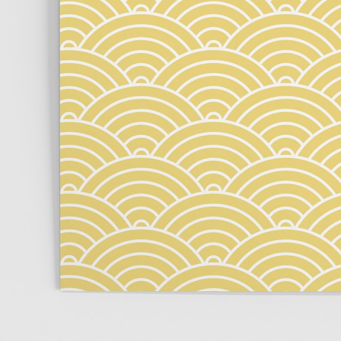 Japanese Waves Pattern Yellow Poster Gallery Image 3